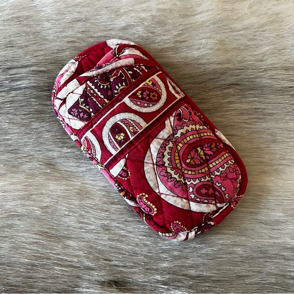VERA BRADLEY Rosy Posey 2012 Double Eye Case Red Floral Quilted Travel Y2K - Picture 1 of 9